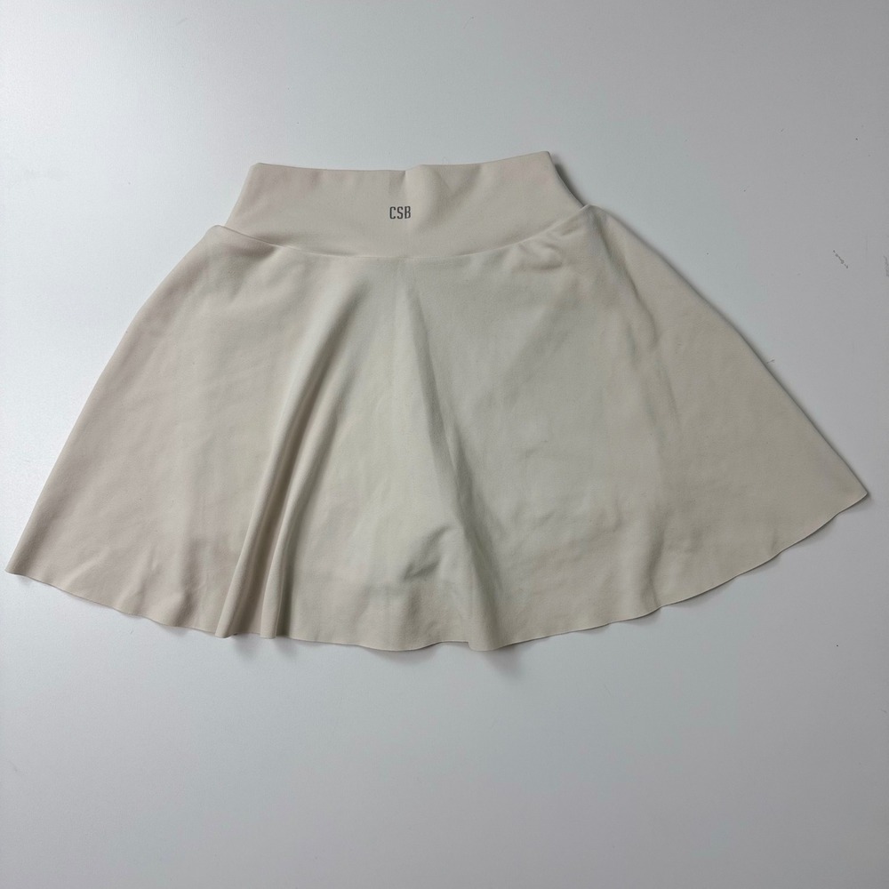 CSB Form Women Cream Active Skort High Waisted Tennis Skirt XS 00126